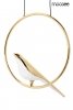 Designerska lampa wisząca BIRD złota King Home MSE010100293 salonowa okrągła białe złote ptaszki